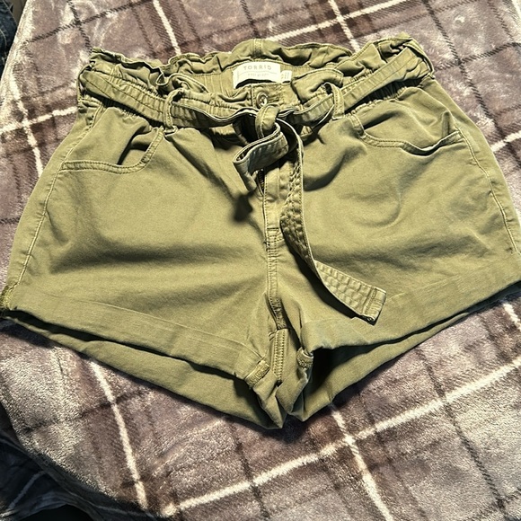 torrid Pants - Torrid Green Denim Shorts size 12